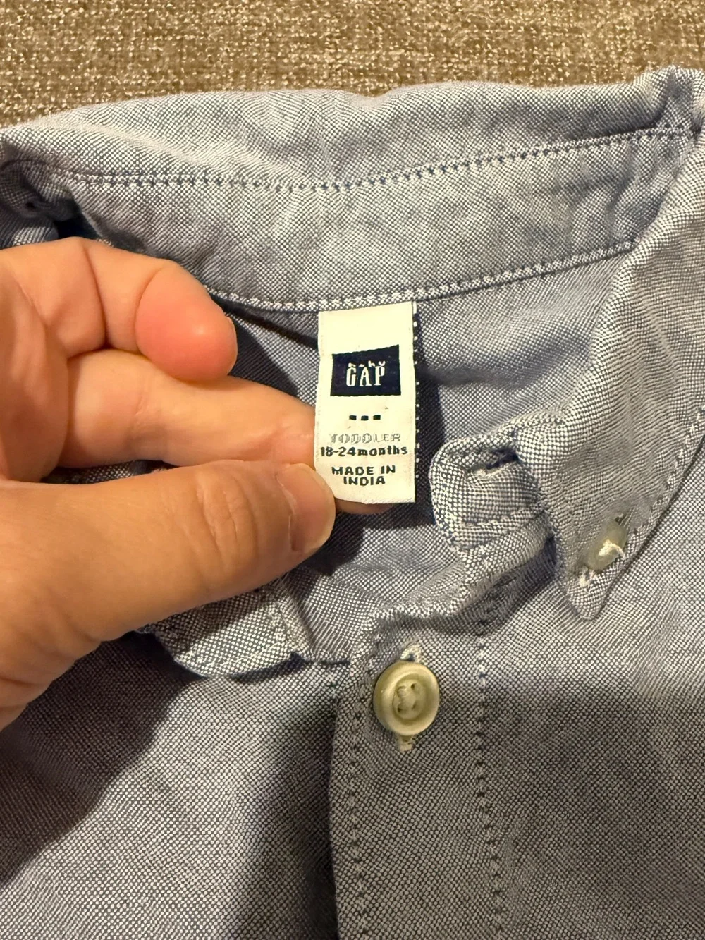 Baby GAP Light Blue Button-Down Shirt 18-24m